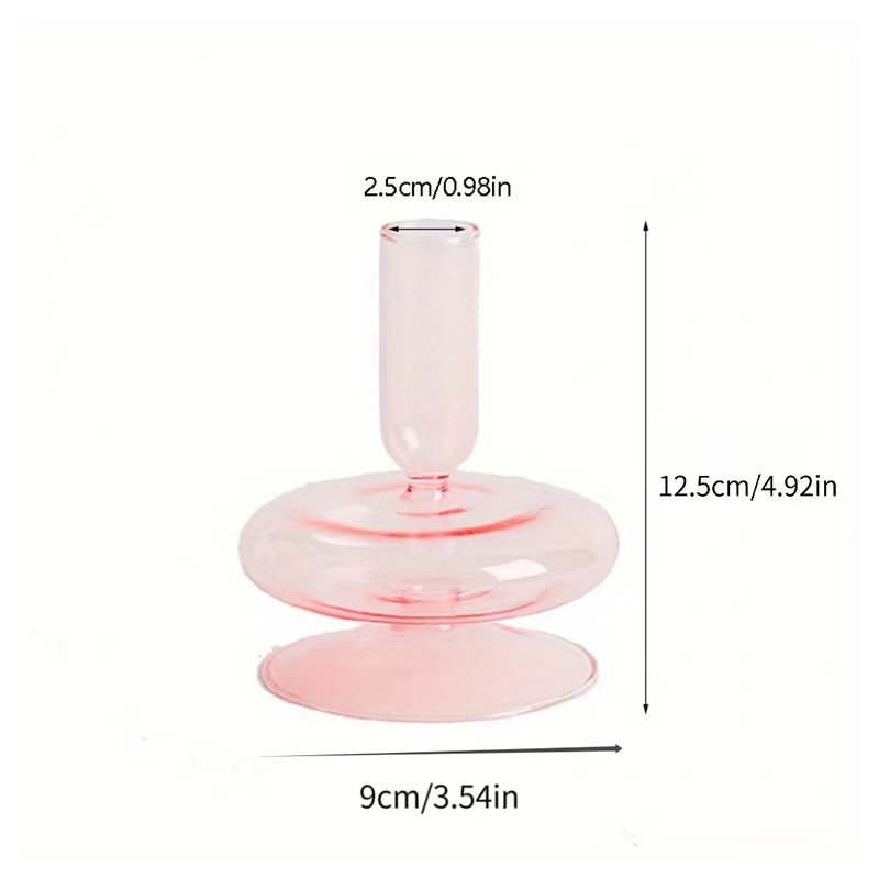 Portavelas de vidrio para sala de estar, candelabro romántico para el hogar, decoración de boda, cumpleaños, cena, de Navidad, Acc: BLANCO
