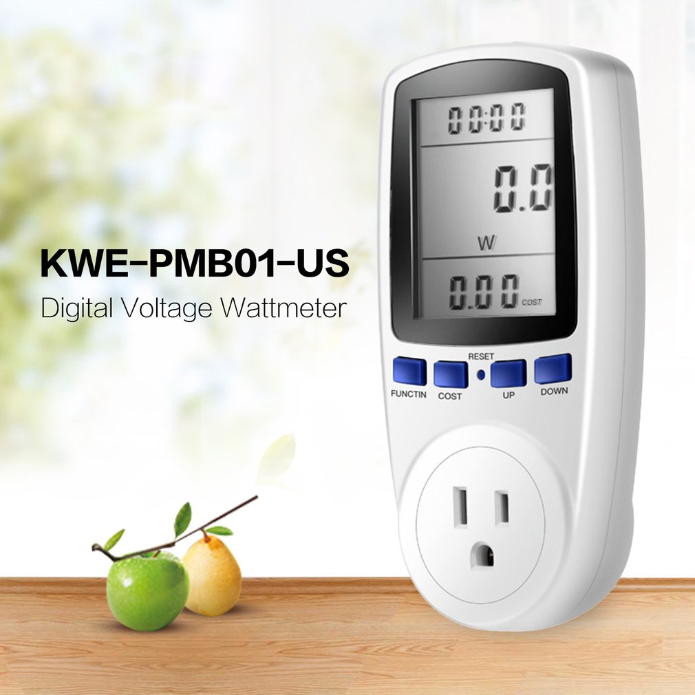 KWE-PMB01 Plug Socket Digital Voltage Wattmeter Power Consumption Watt Energy Meter AC Electricity Analyzer Monitor