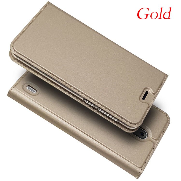 Luxury Leather Flip Case For Nokia 2 Wallet Book Cover For Nokia2 Case Nokia 2 TA-1029 TA-1035 5" Phone Case Hoesje Coque Fundas: Gold
