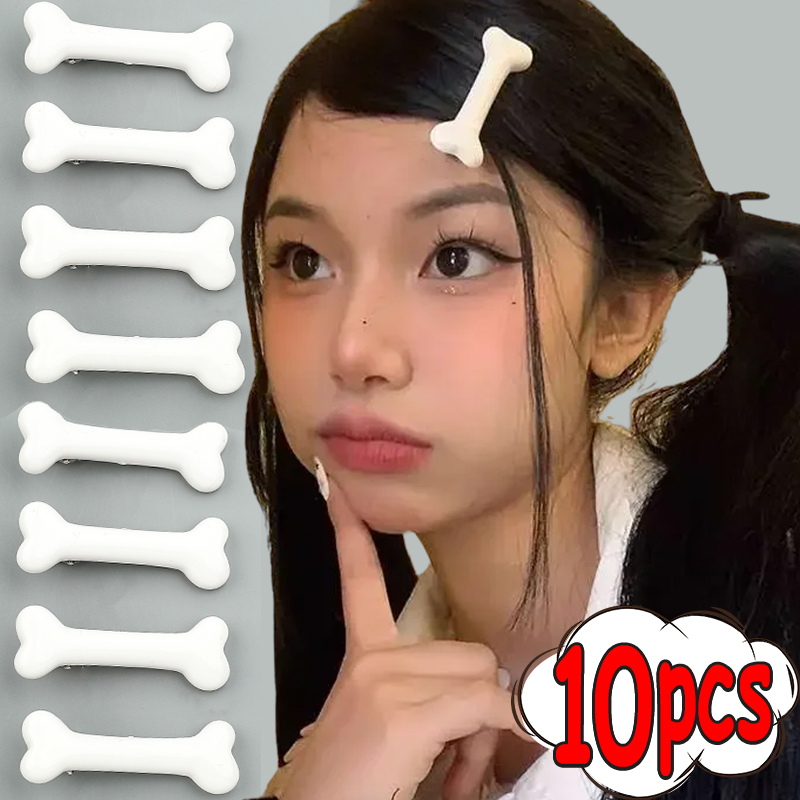 Horquillas de hueso blanco para mujer, pasadores para la cabeza, pinzas para el pelo de hueso de perro vívidas, pasador lateral para el cabello, accesorios para el cabello