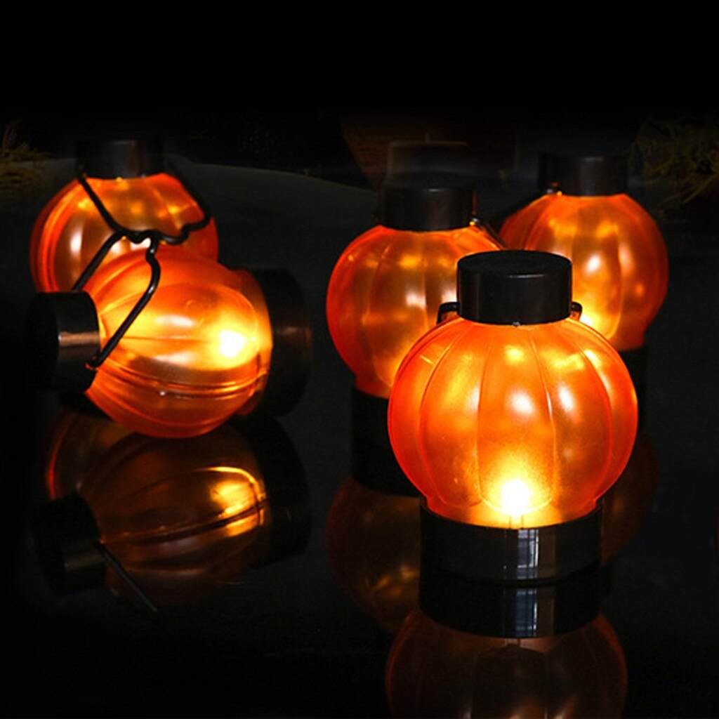 Festival lykt halloween gresskar led lys juletre dekorasjon gresskar lys fest hjemme dekor led lys 6 stk