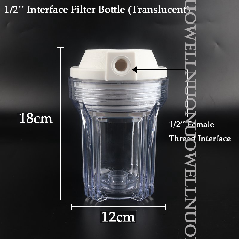 5- tums omvänd osmosfilter 1/4 ''~ 3/4 '' gängat aktivt kolfilter elementfamilj vattenfontän transparent renare: S / Svart