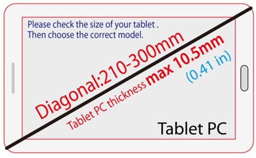 universal tablet mount enclosure for 7-13" tablet with locks and keys table display: for 7-10.1 inch
