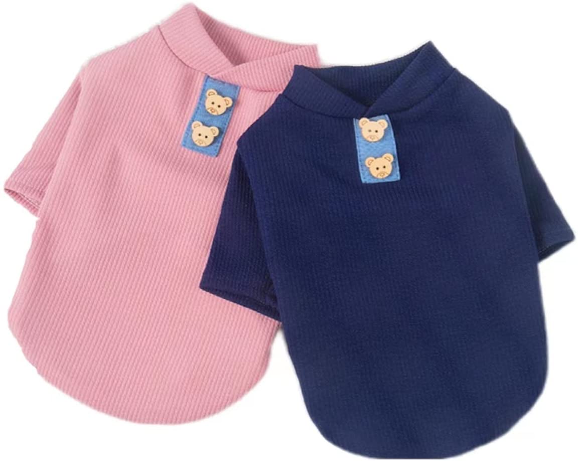 LVTUBANLV Dog Shirts 2 Pack Dog Sleeves Vest Solid Pet Clothes Cooling T-Shirts for Small Medium Dog Puppy Kitten Catfine wool
