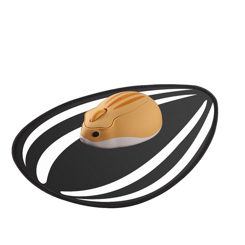 2.4G Wireless Mouse Hamster Cartoon Ergonomic 1200DPI 3D Optical Gaming With Mouse Pad Kids For PC Laptop: yellow and pad