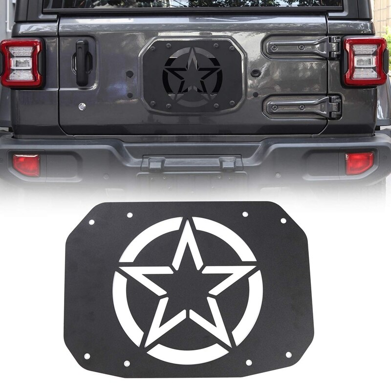 Spare Tire Carrier Delete Filler Plate Tramp Stamp Tailgate Vent-Plate Cover for Jeep Wrangler JL: Default Title