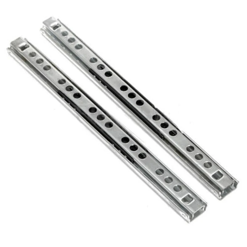 2PCS Kitchen Cupboard Drawer Slides Furniture Guide Rail Full Extension Parts Width 17mm Color As Pictures Show: Brown