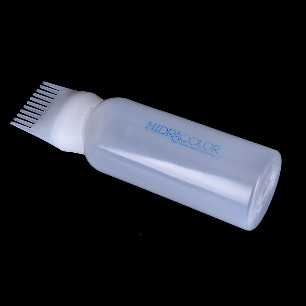 1PC 120ml Hair Dye Bottle Applicator Brush Dispensing Salon Hair Coloring Dyeing Hair Dry Cleaning Bottle: White