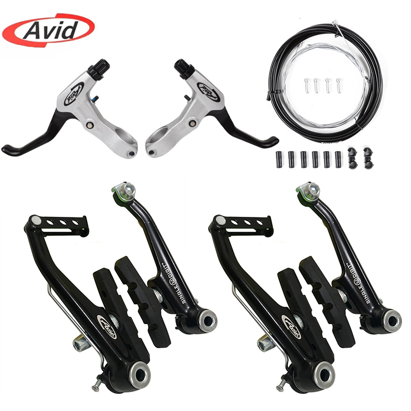 Avid Fiets V Brake Set FR5 Aluminium Remhendel SD3 Voor Achter V-Remklauwen Road Mountainbike onderdelen Fit Sram: Silver V-brake Set