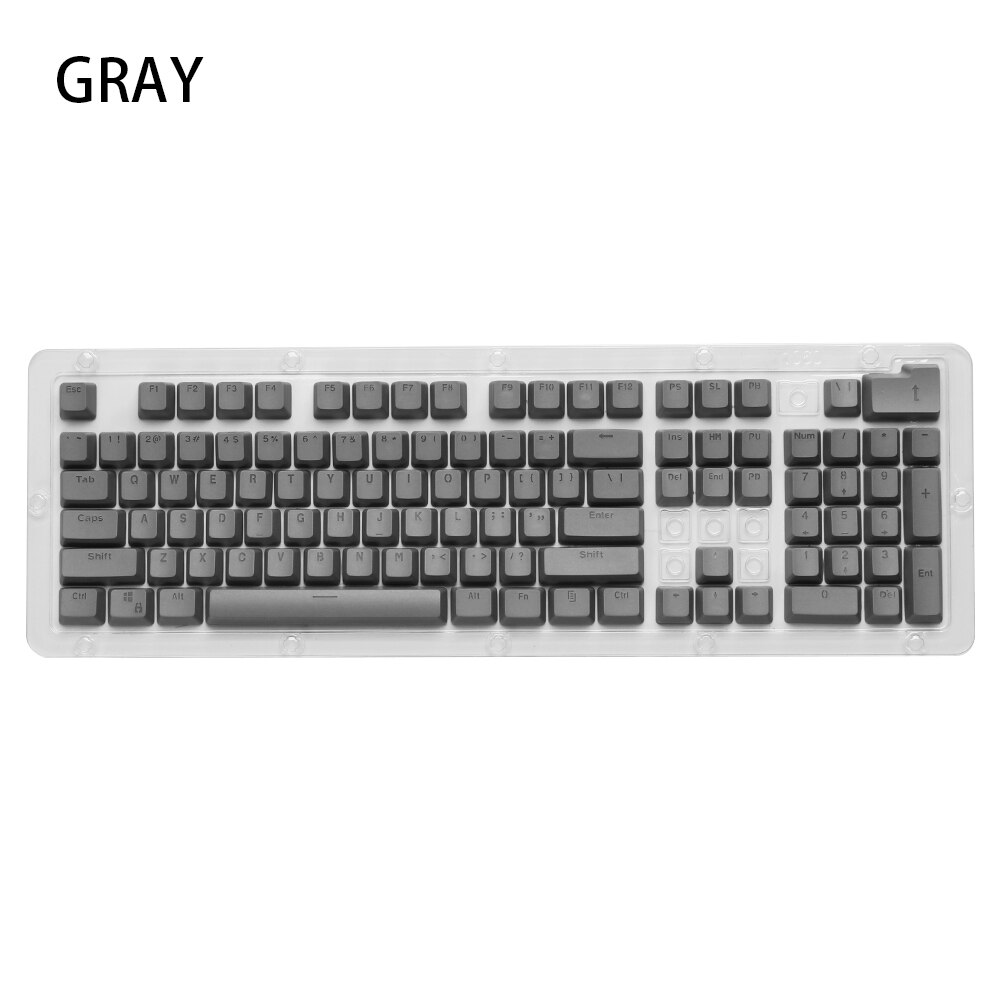 1Set 443*152*30mm Universal PBT 104 Keys Dual-color Backlit Mechanical Keyboard Keycap DIY Keyboard Accessories: Gray