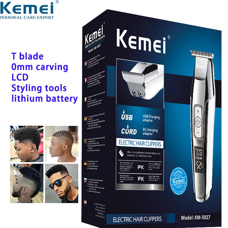 Kemei 6630/2026/5027/  genopladelig næsehår trimmer til mænd trimer øre ansigt øjenbryn næse hårfjerning øjenbryn trimmer til næse: Km 5027