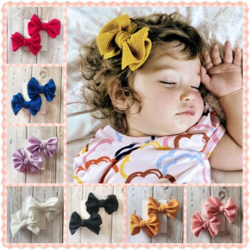 Pudcoco Baby Girl Hair Accessories Hair Bow Clips Pinwheel hair bows for Toddlers 2PCS