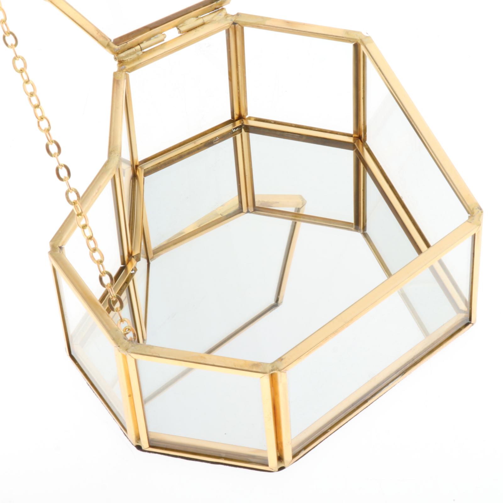 Nordic Style Glass Storage Box Gold Tray Jewelry Cosmetics Display Box Box