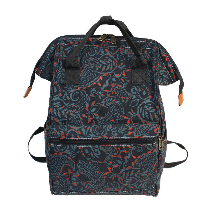 Women College School Bags Flower Print Backpack Anti Theft travel Backbags Laptop bagpack Notebook rucksack Mochila Escolar: Black