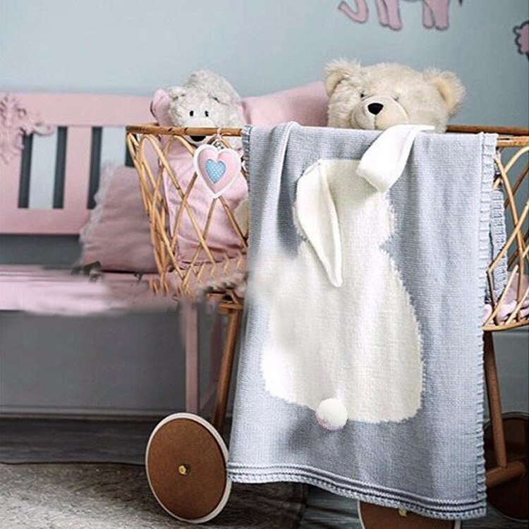 Baby Deken Kind Airconditioning Deken Baby Knit Konijn Wol Quilt Baby Wrap