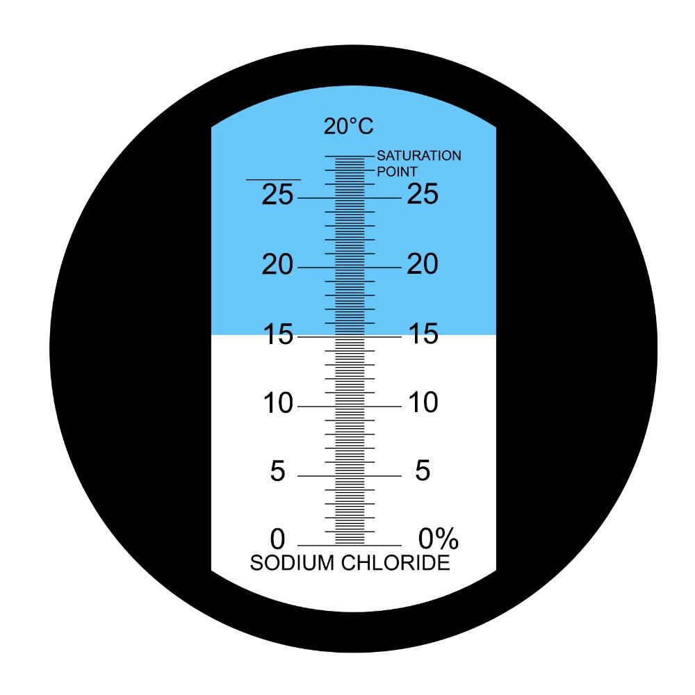 Refractómetro de salinidad 0-28% ATC, probador de medidor de nivel de sal de cloro de sodio (NaCl), Kit de prueba para agua de mar salina