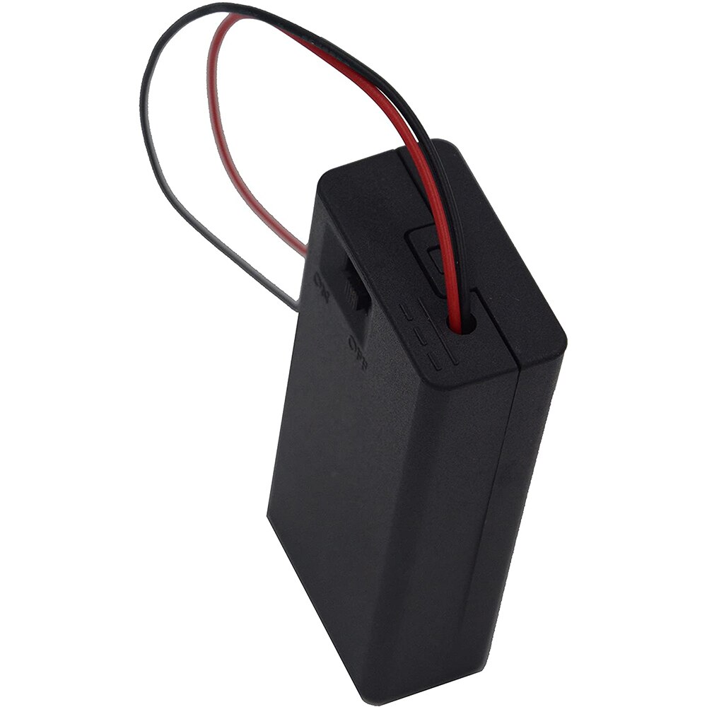 5 pces 2 aa bateria titular caixa de armazenamento com capa 2x 1.5v aa bateria titular caso com fio leva e interruptor de ligar/desligar