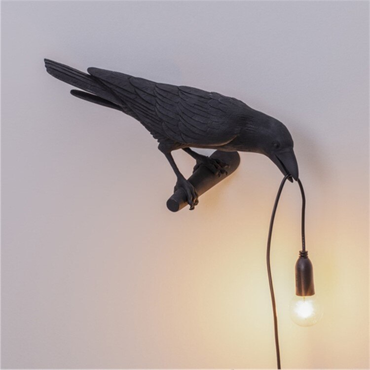 Fugl bordlampe ført med stik stue sengelamper gang til soveværelse restaurant boligindretning bordlamper: Sort a