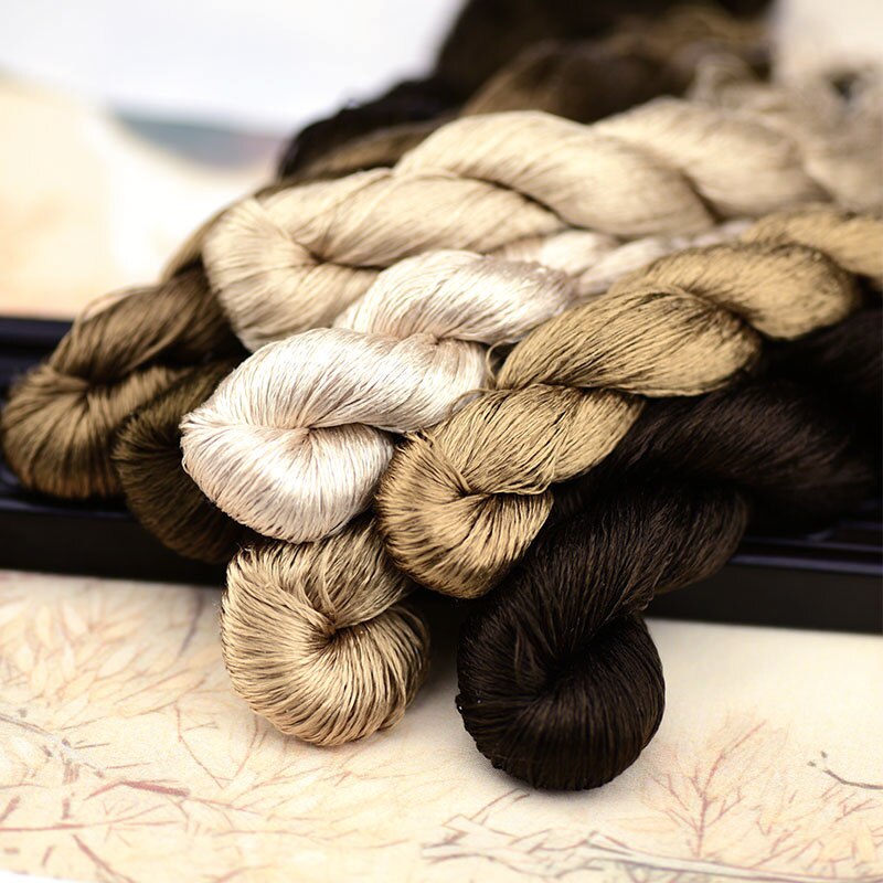 silk embroidery thread / 100% silk thread /hand embroidery embroider cross stitch/olive color series/8 gradient colors