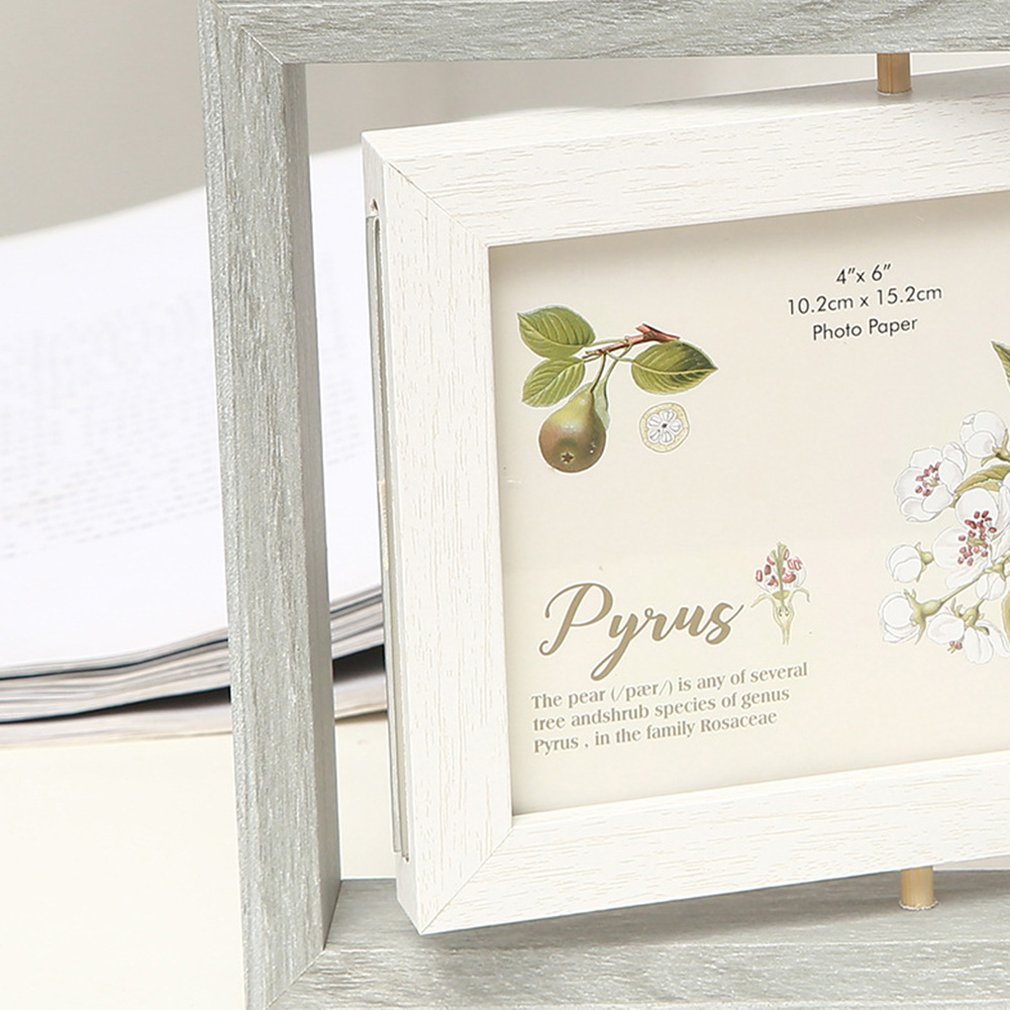 Dichtheidsbord glas dubbelzijdig draaibaar fotolijstje persoonlijkheid instelling eenvoudig schattig bureau fotolijstje