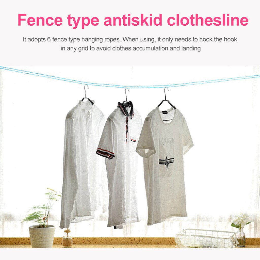 2PC 8m Non-slip Windproof Clotheslines Clothes Dryer Cloth Hanging Rope Windbreak Travel Outdoor Camping Clothesline drying rack