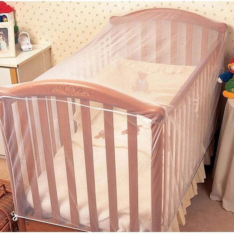 Crib Mosquito Net Summer Baby Bed Anti-mosquito White Mesh Cover Four Seasons Universal Foldable Breathable Crib Net 135*60*90CM: Default Title