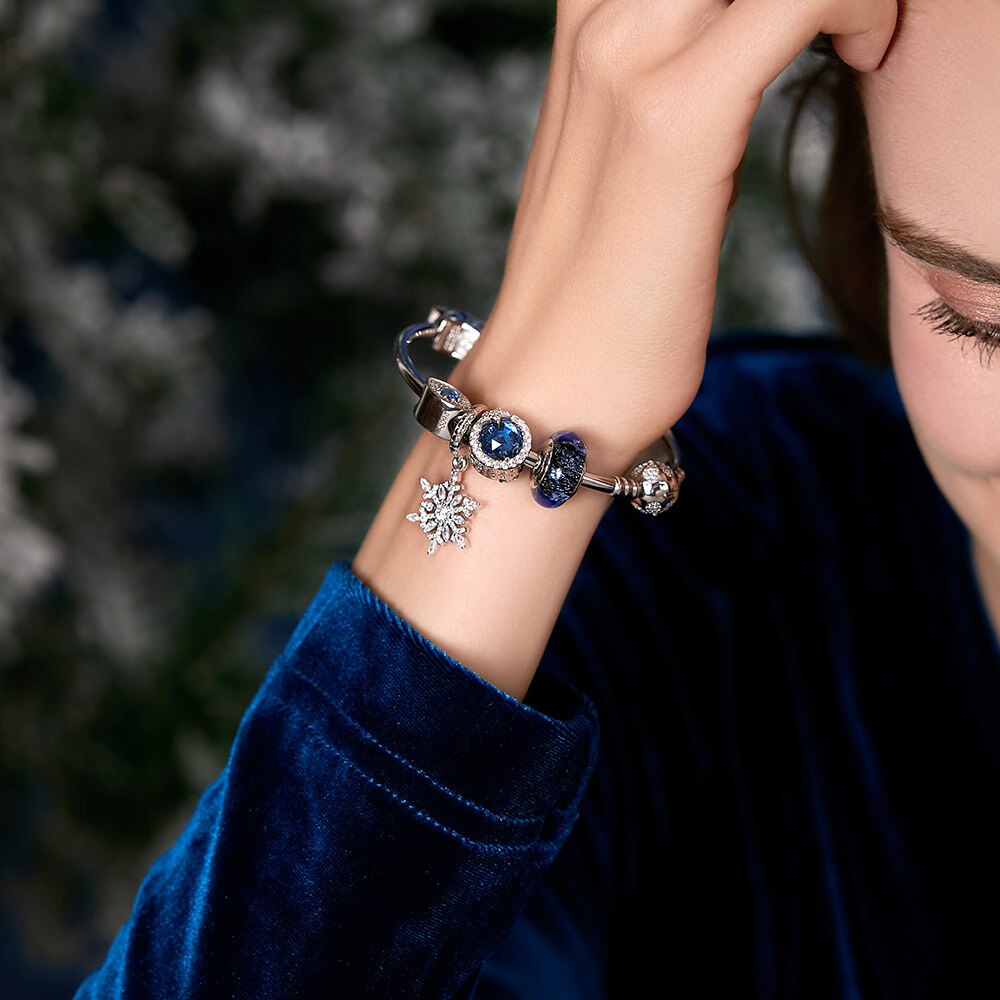 ATHENAIE 925 Sterling Silber Klar und Dämmerung Blau CZ blendend Stern Charme passen Frauen Charme Armbänder Silber 925 Schmuck