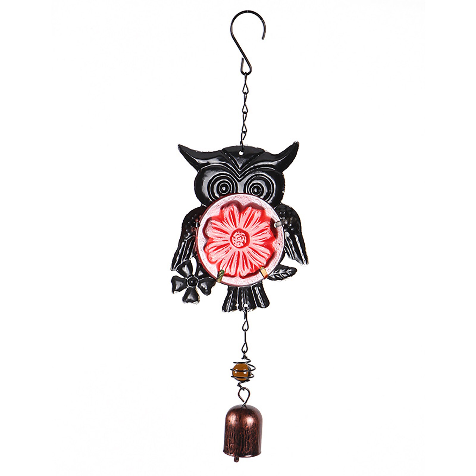 Windgong, Cartoon Uil-Vormige Windbell Decoratieve Hangers Ornamenten Voor Home Office Cafe Winkel, blauw/Geel/Rood