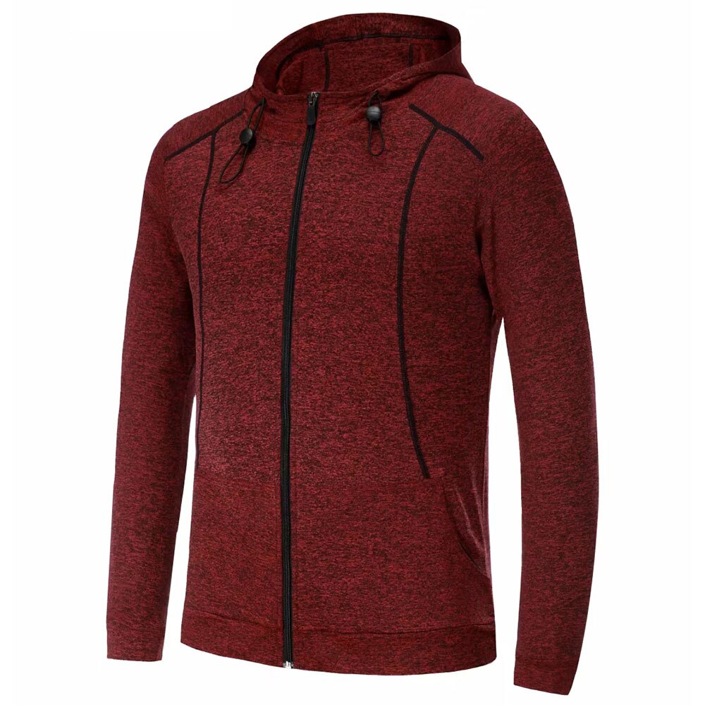 Løbejakker til mænd sport bodybuilding jogging fitness lange ærmer sportstøj hætte stramme fitness fodbold basketball jakker