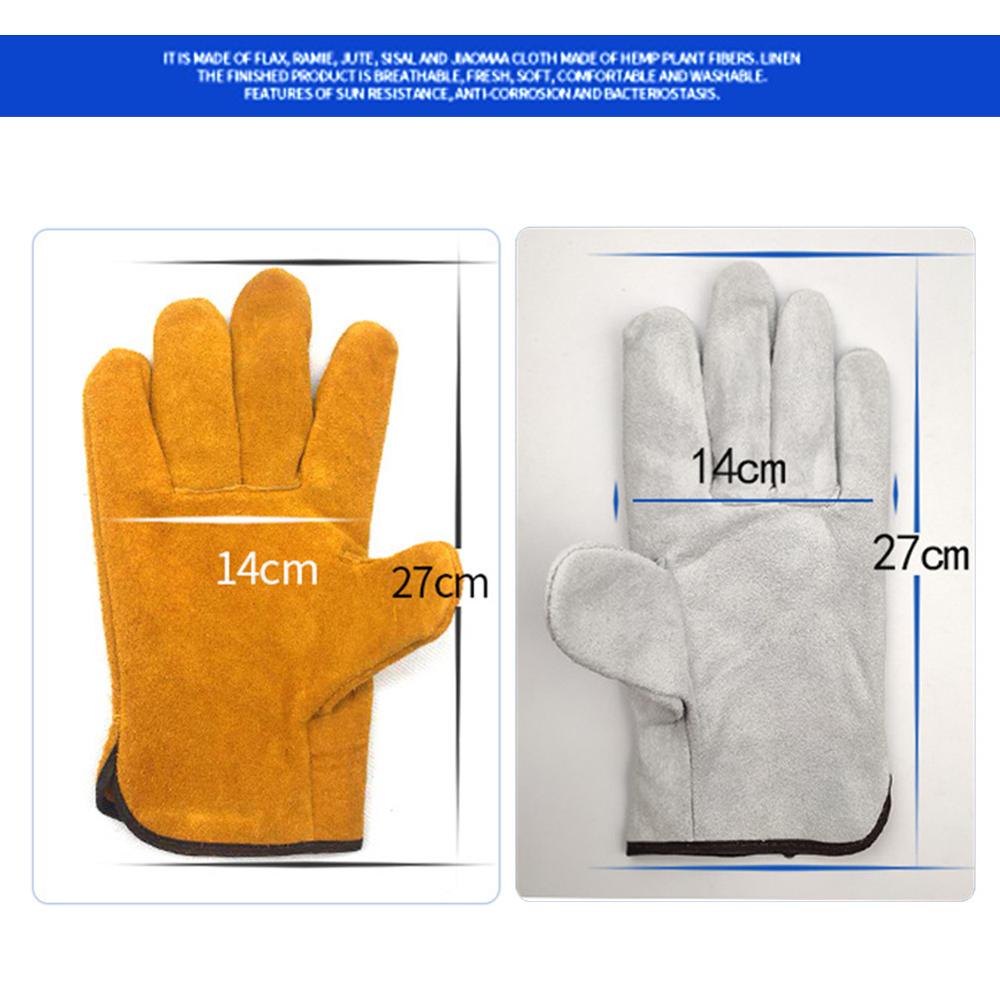 Top Grain Lederen Fleece Voering Naadloze Wijsvinger Lasser Handschoenen Dragen Antislip Warmte-isolatie Arbeid Beschermen Lassen Wanten