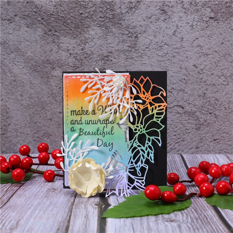 DiyArts Flower Border Metal Cutting Dies Craft Stencil Punching Templates Frame Scrapbooking Decorative Embossing Mold