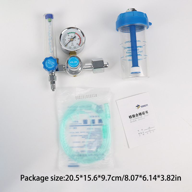 Oxygen Flow Meter Oxygen Flowmeter Pressure Gauge Oxygen Pressure Regulator 0-10L/min G5/8 for Elderly Pr X5QC