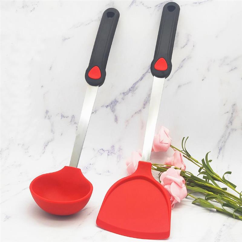 Beste Silikon Kochen Utensil Edelstahl Küche Kochen Utensil Silikon Nicht-Stock Große Kochen Utensil Küche Gerät