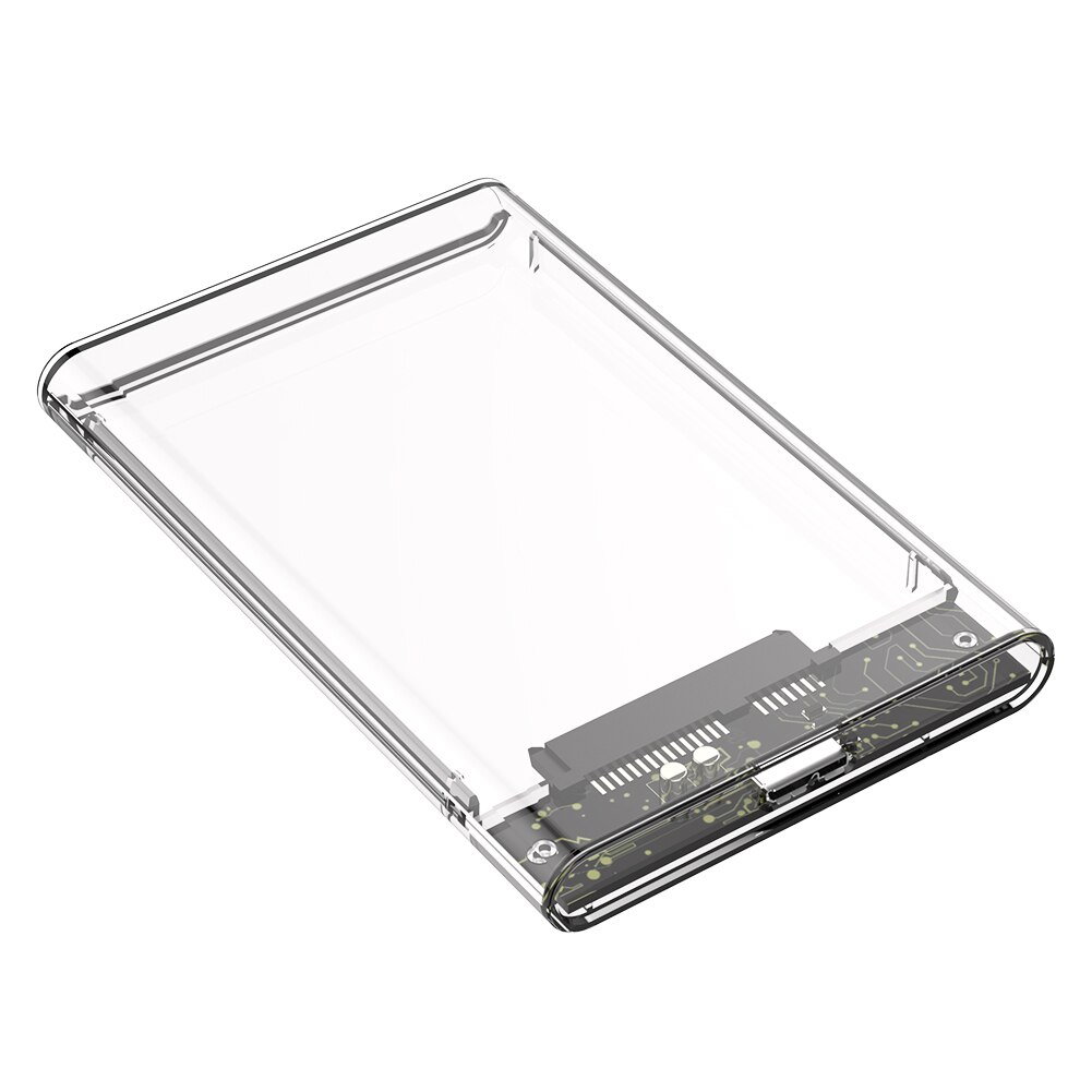 SATA to USB 3.0 Micro-B Adapter Box HDD Case with USB Cable Pouch 2.5 inch Transparent Hard Drive Mobile Case