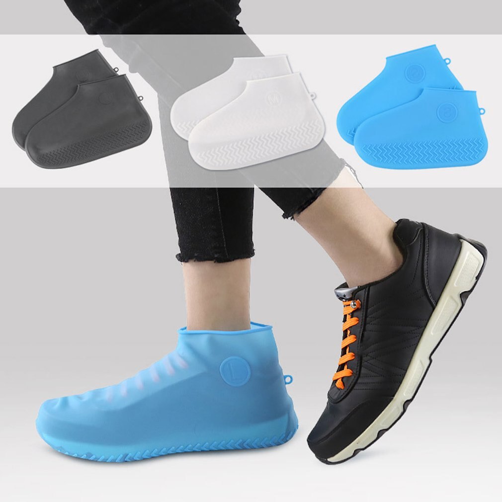 Regenhoes Voor Schoenen Waterdichte Rubberen Anti Slip Rainny Boot Overschoenen Regenjas Herbruikbare Siliconen Inlegzolen Schoenen Voor Reizen