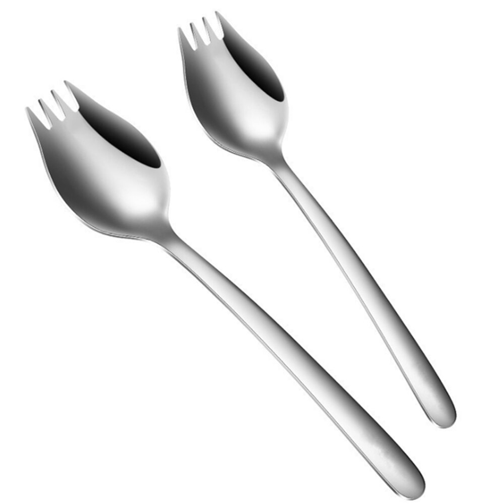 Fork Spoon Household Fork Spoon Integrated Spoon for Fruits Salad Integrated Spoon Spoon Set Big Salad Serving Spoon Tablespoon