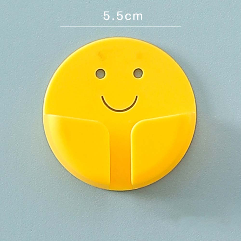 Plastic Paste Hook Bathroom Wall Hanging Razor Holder Plug Rack Bathroom Free Punching Storage Rack: B-Yellow