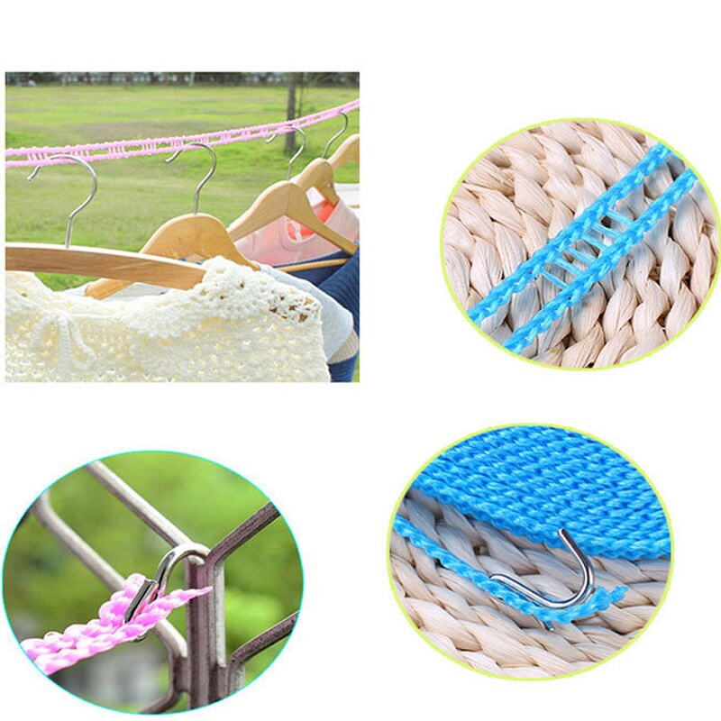 10M Outdoor Windproof Clothesline Travel Retractable Rope Washing Line, Outdoor Camping Drying Clothes Hanger Rack Line