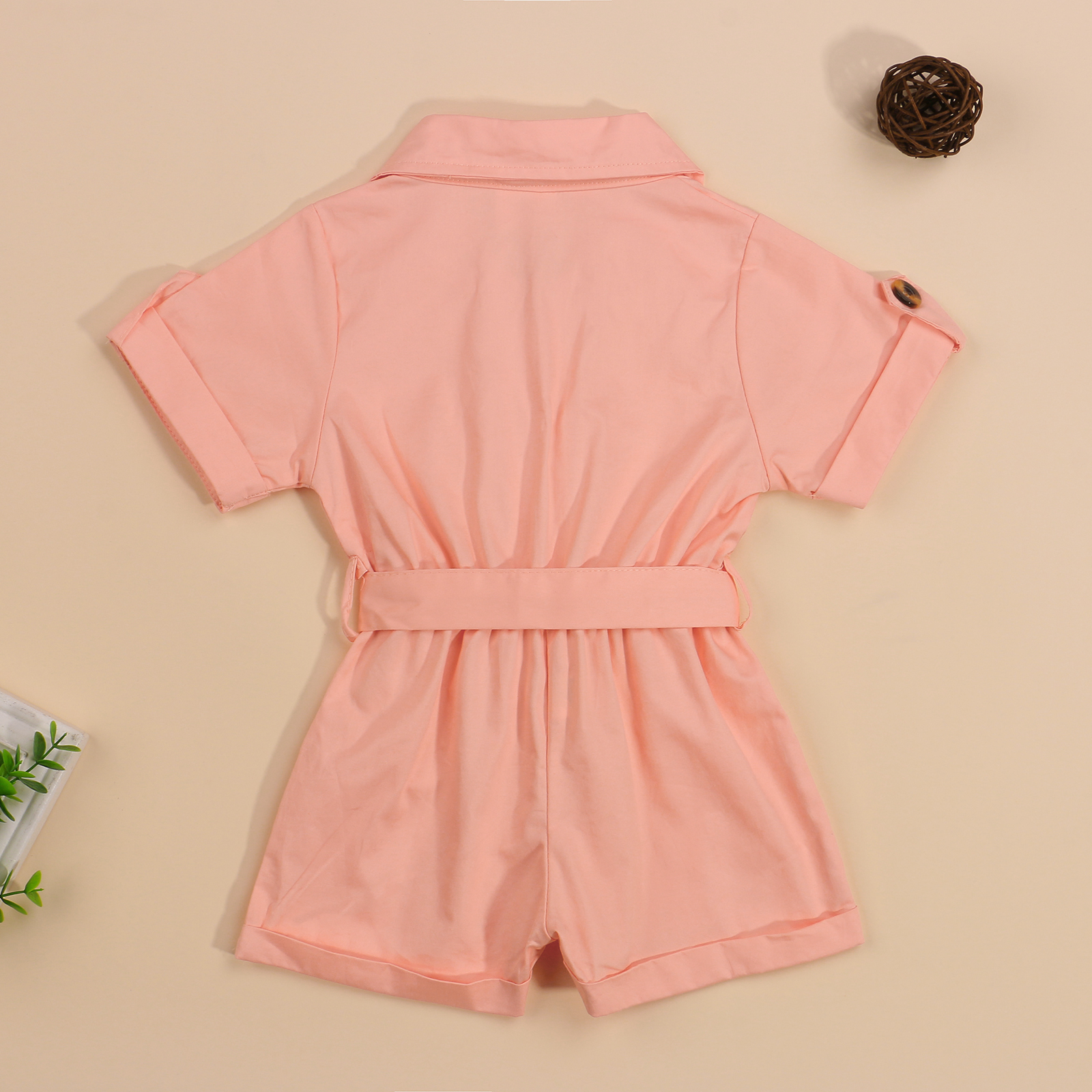 Vêtements d'été pour bébés filles de 1 à 5 ans, salopette à boutons à revers à manches courtes, Style outillage, tenues