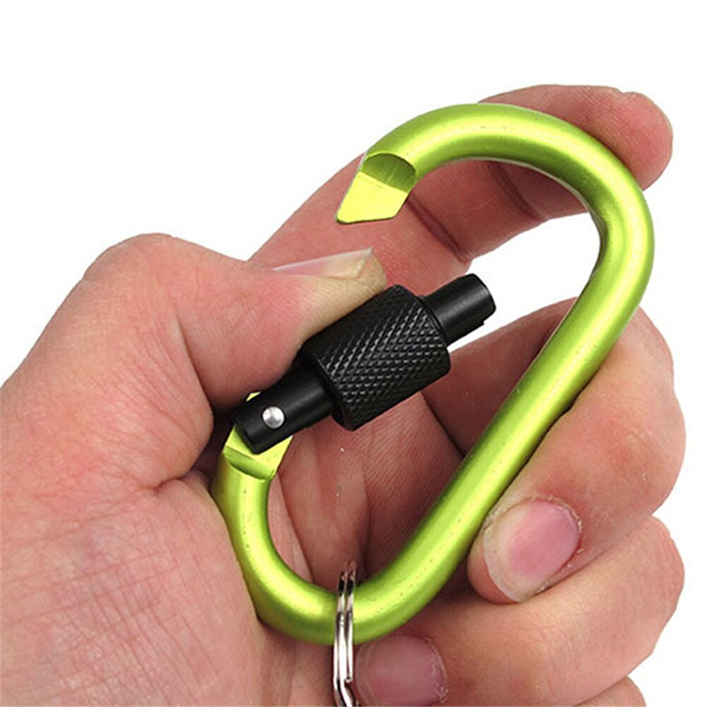 Outdoor Klimmen Aluminium D Vorm Gesp Karabijnhaak Survial Sleutelhanger Camping Klim Haak Clip Rugzak Gesp Sleutelhanger