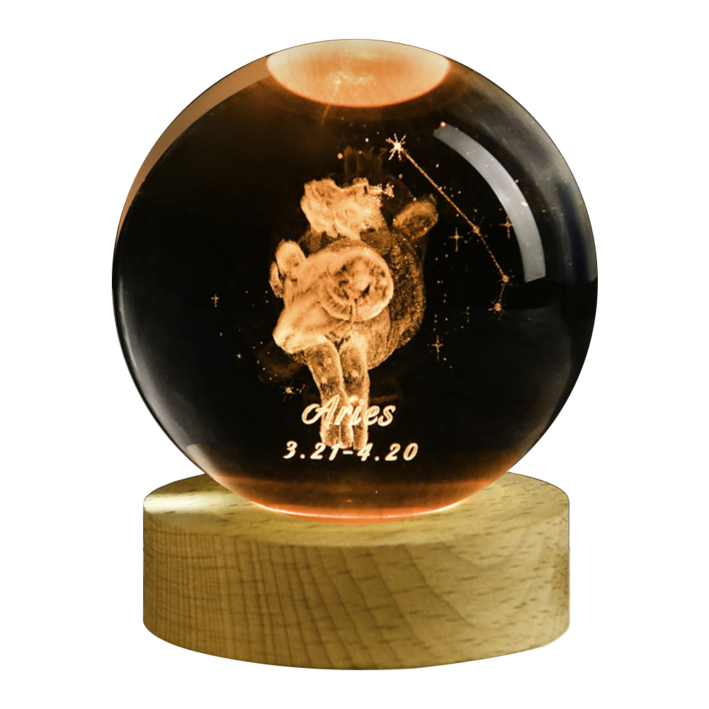Usb 3d Kristallen Bol 12 Constellatie Led Nachtlampje Decor Lichtgevende Projectoren Slaapkamer Decor Nachtlampgeschenken Voor Kinderen Paar