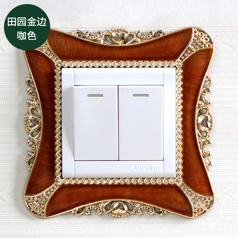 Autocollant interrupteur en plastique Style cour européenne, autocollant interrupteur simple et Double, couvercle de protection, adhésif mural , décoration de la maison: SKU-18