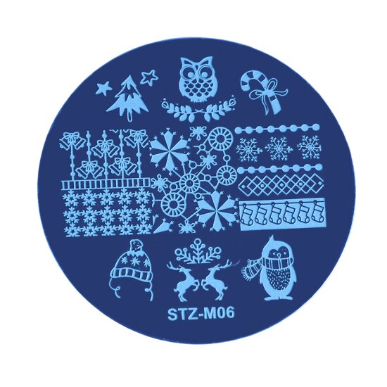 STZ 1 pièces ongles estampage plaques noël ongle modèle Image plaque pochoir accessoires outil Nail Art peinture manucure STZ-M01-10: STZ-M06