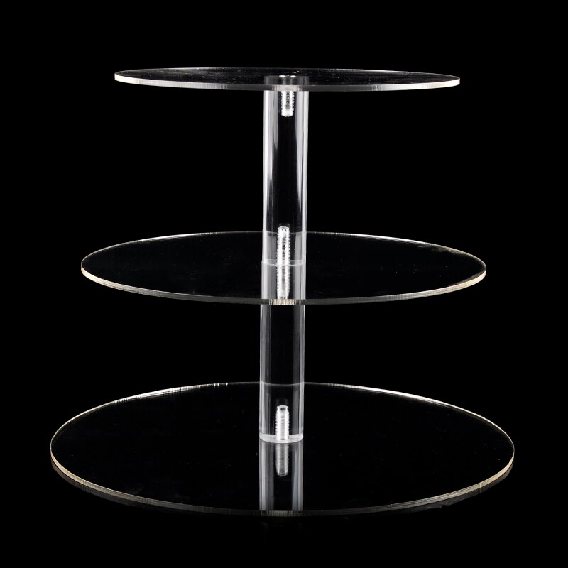 3-7 Tier Clear Acrylic Cake Stand Set Round Cupcake Stand Holder Wedding Birthday Party Cup Cake Display Stands Decorating Tools: 3 layers