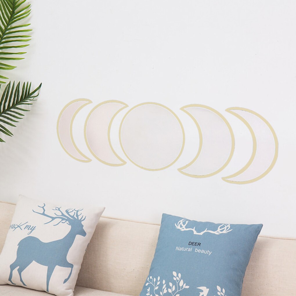 nordisch Stil Holz Mondphase Spiegel einstellen Boho Stil Dekoration Mond Phase Spiegel einstellen Hause Kinderzimmer Dekor Mond Phase Zauberstab spiegel