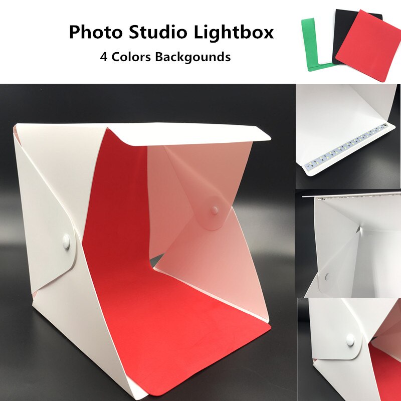 Boîte souple Diffuse de Studio pliant portatif avec la boîte de Studio de Photo de fond de photographie blanche noire de lumière LED