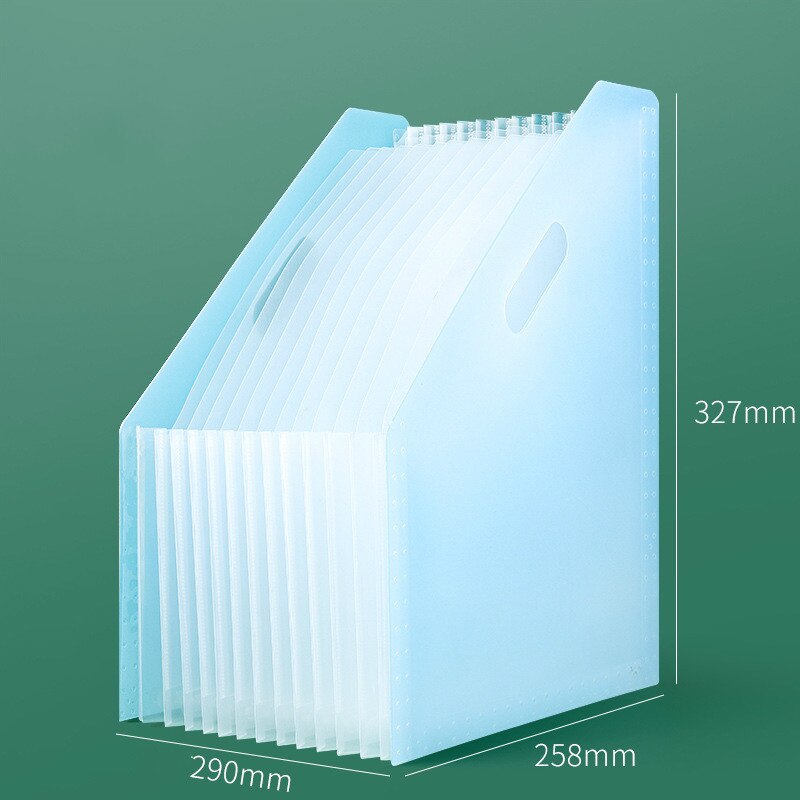 Desk File Folder Document Paper Organizer Storage Holder Multilayer Expanding Box School Office Stationery: A-bule