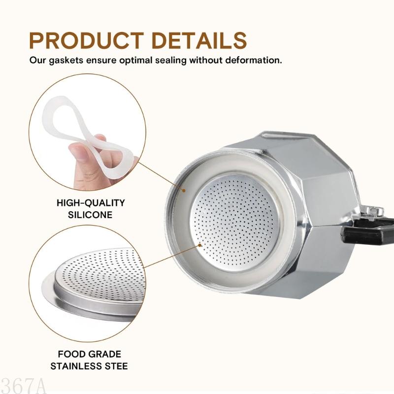 Koffiezetapparaat Vervangingsset - Pakkingen, Afdichtingen, Aluminium Filter - Voor 367A Model