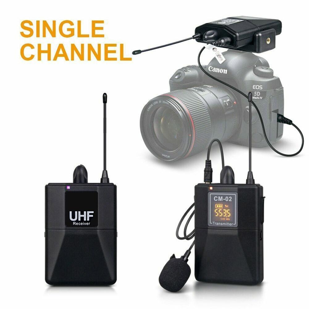 Uhf Dual Channel Draadloze Lavalier Microfoon Revers Microfoon Voor Slr Camera 60M Bereik Voor Dslr Camera Interview Live Opname