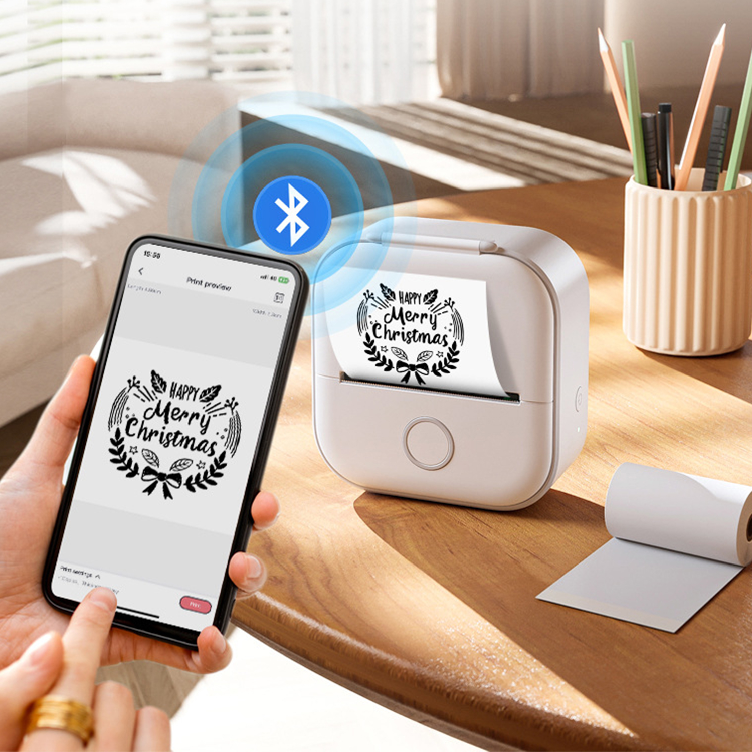 Mini Termoprinter Trådløs Lommetyper DIY Klistremerke Skriver Bærbar Etikett Skriver Journal Planlegger Dekor Verktøy